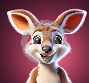 AI-Crafted Kangaroo Delight: Detailed 3D Beauty