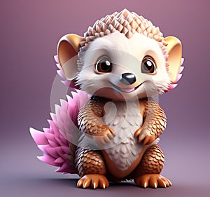 AI-Crafted Pangolin Charm: Detailed 3D Delight