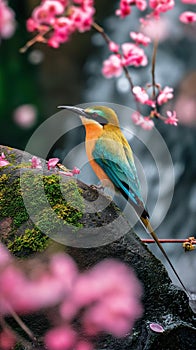 AI creates clear images of Blue-tailed bee-eater, bee-eater, Merops philippinus, birds