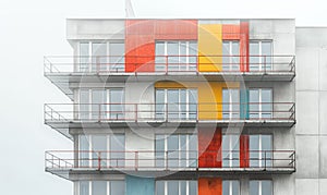 AI creates colorful building with balconies