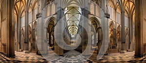 ai creates images, A beautiful Gothic cathedral towers,in the style of baroque ornate details,The Gothic interior