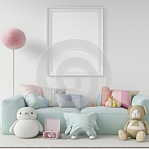 AI creates images, bedroom Children\'s living room The design is decorated with toys