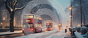 AI creates images, Big Ben, Westminster Bridge and red double decker bus