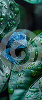 AI creates images of blue lizard lizards gekko hyper realism realistic photography