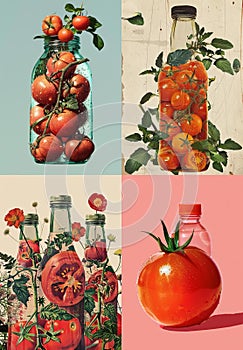 AI creates images of bottled tomato vegetable