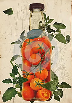 AI creates images of bottled tomato vegetable