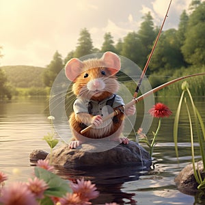 AI creates images, cartoon images of various animals such as mouse rat