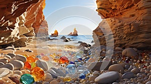 AI creates images of crystal beaches,Glass Beach