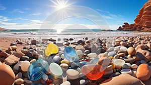 AI creates images of crystal beaches,Glass Beach