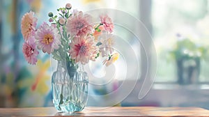 AI creates images, flowers, and large bouquets of flowers to put in vases