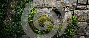 AI creates images of girl next to a green wall, in the style of vernacular architecture photo