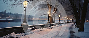 ai creates images, winter with snow. Romantic winter,beautiful winter