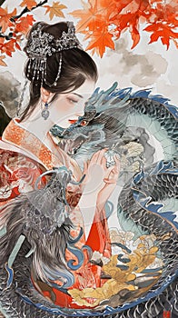 AI creates sharp images Oil paintings, ancient Chinese women,