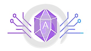 AI Crystal Technology: Advanced Computing Data Science, vector design Generative AI