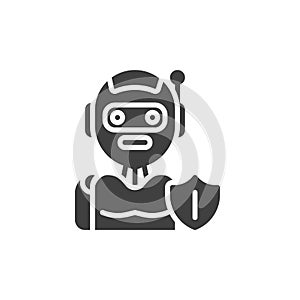 AI cyber security vector icon