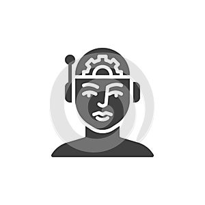 AI cybernetics vector icon