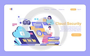 AI Cybersecurity. Flat Vector Illustration