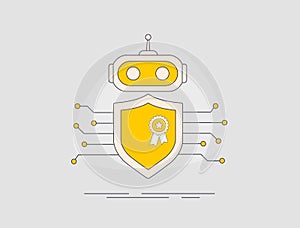 AI in Cybersecurity. Neural networks machine learning in computer security. AI-powered code completion and intelligent