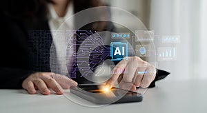 AI data analysis and dashboard visualization concept for business insights and performance growth Parse