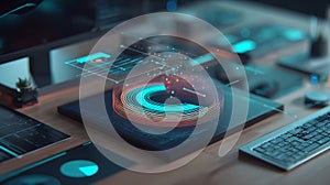 Ai data analysis visualization on digital screen for business intelligence and analytics tech