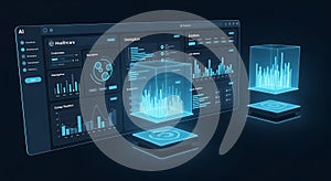 AI Data Analytics Dashboard Interface, AI Generated