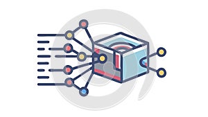 AI Data Processing: Advanced Analytics Digital Intelligence, vector design Generative AI