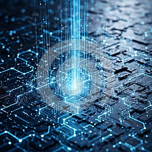 AI Data Processing and Digital Flow on Circuit Board