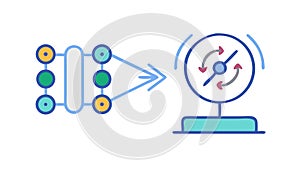 AI Data Processing Machine Learning Icon, vector design Generative AI
