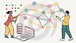 AI Data Processing: Neural Networks Machine Learning, vector design Generative AI
