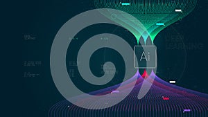 AI deep learning machine learning algorithm technology for artificial intelligence, Big data technology and network analyzing,