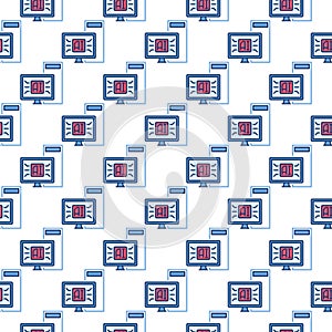 AI Desktop Computer vector Artificial Intelligence colored seamless pattern