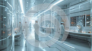 AI developers at workplace interior