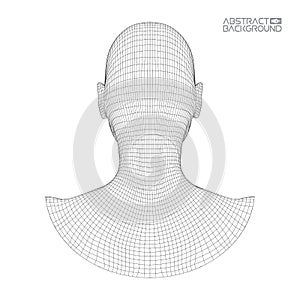 Ai digital brain. Artificial intelligence concept. Human head in robot digital computer interpretation.head concept.