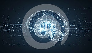 AI Digital Brain and Neural Network Connection