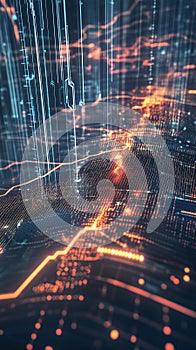 AI-driven algorithms predicting stock market trends in global financial systems.