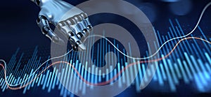 AI-Driven Data Interaction and Analytics Visualization. 3d render