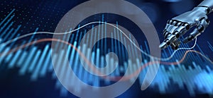 AI-Driven Data Interaction and Analytics Visualization. 3d render