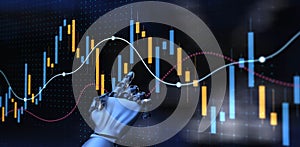 AI-Driven Data Interaction and Analytics Visualization. 3d render