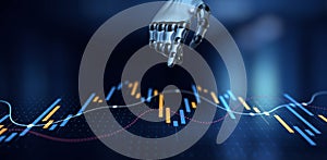 AI-Driven Data Interaction and Analytics Visualization. 3d render