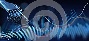 AI-Driven Data Interaction and Analytics Visualization. 3d render