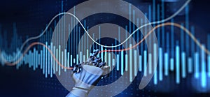 AI-Driven Data Interaction and Analytics Visualization. 3d render