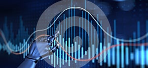 AI-Driven Data Interaction and Analytics Visualization. 3d render