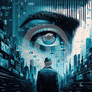 AI-driven data surveillance, controlling our lives and freedoms existential threat of humanity, AI generation