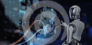 AI-Driven Global Economic Analysis with Advanced Visualization. 3d render