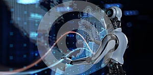 AI-Driven Global Economic Analysis with Advanced Visualization. 3d render