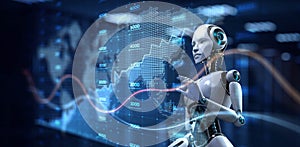 AI-Driven Global Economic Analysis with Advanced Visualization. 3d render