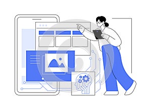 AI-Driven Personalized User Interfaces abstract concept vector illustration.