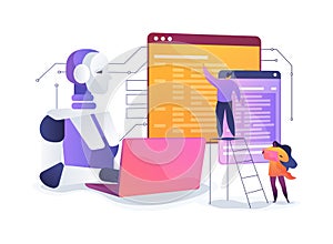 AI-Driven Software Debugging abstract concept vector illustration.