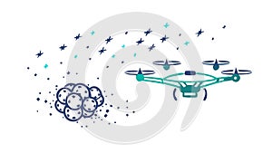 AI Drone, Mind Control Tech, vector design Generative AI