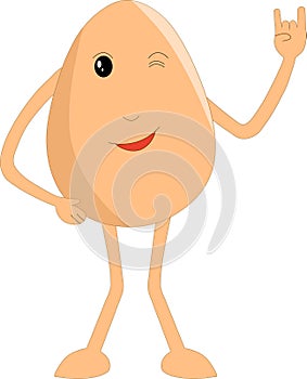 Cute and mischievous egg illustration vector cartoon